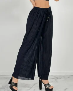 Szerokie spodnie damskie plisowane Spodnie Materiałowe