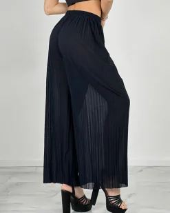 Szerokie spodnie damskie plisowane Spodnie Materiałowe