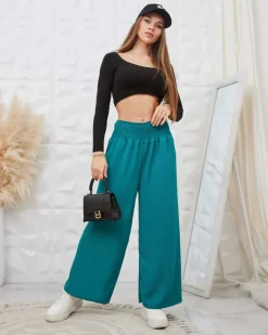 Hot Szerokie spodnie damskie Spodnie Materiałowe