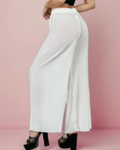 Szerokie spodnie damskie plisowane Spodnie Materiałowe