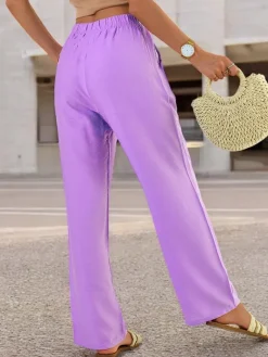 Best Szerokie spodnie damskie materiałowe Spodnie Materiałowe