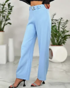 Clearance Szerokie spodnie damskie materiałowe Spodnie Materiałowe