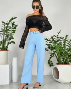 Clearance Szerokie spodnie damskie materiałowe Spodnie Materiałowe