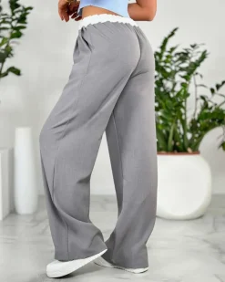 Szerokie spodnie damskie Spodnie Materiałowe