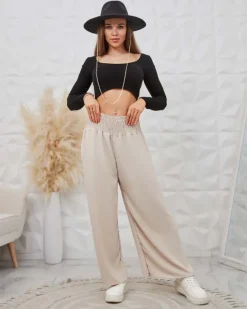 Szerokie spodnie damskie Spodnie Materiałowe