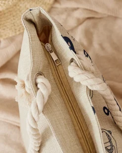 Discount Tkaninowa torba w wakacyjny wzór na ramię Damskie Torebki Shoppers|Torby Plażowe