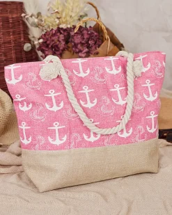 Best Tkaninowa torba w wakacyjny wzór na ramię Damskie Torebki Shoppers|Torby Plażowe