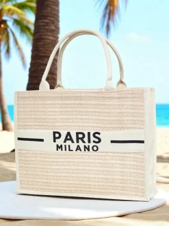 New Torebka materiałowa Paris Milano Damskie Materiałowe
