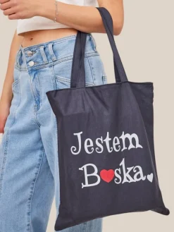 New Torebka materiałowa Jestem Boska Damskie Materiałowe