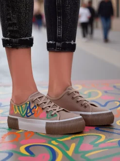 Trampki damskie z printem Sercess Trampki