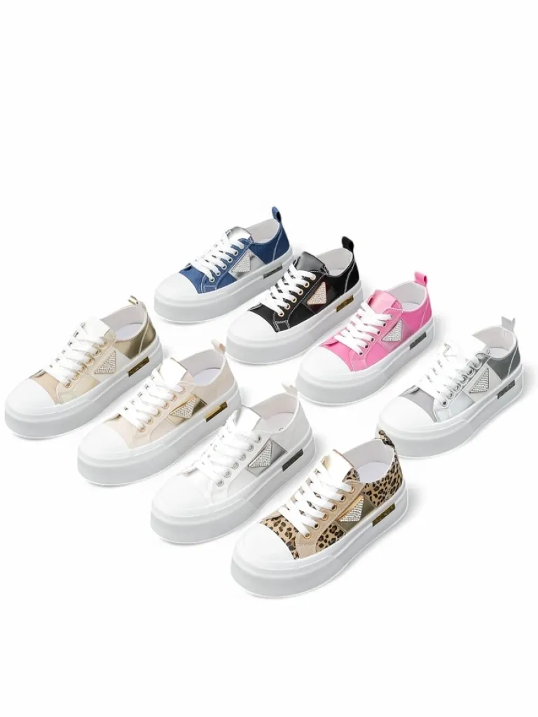 Sale Trampki damskie na platformie Gold World Trampki