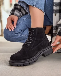 Outlet Trapery damskie Savbery Trapery|Botki Z Delikatnym Ociepleniem