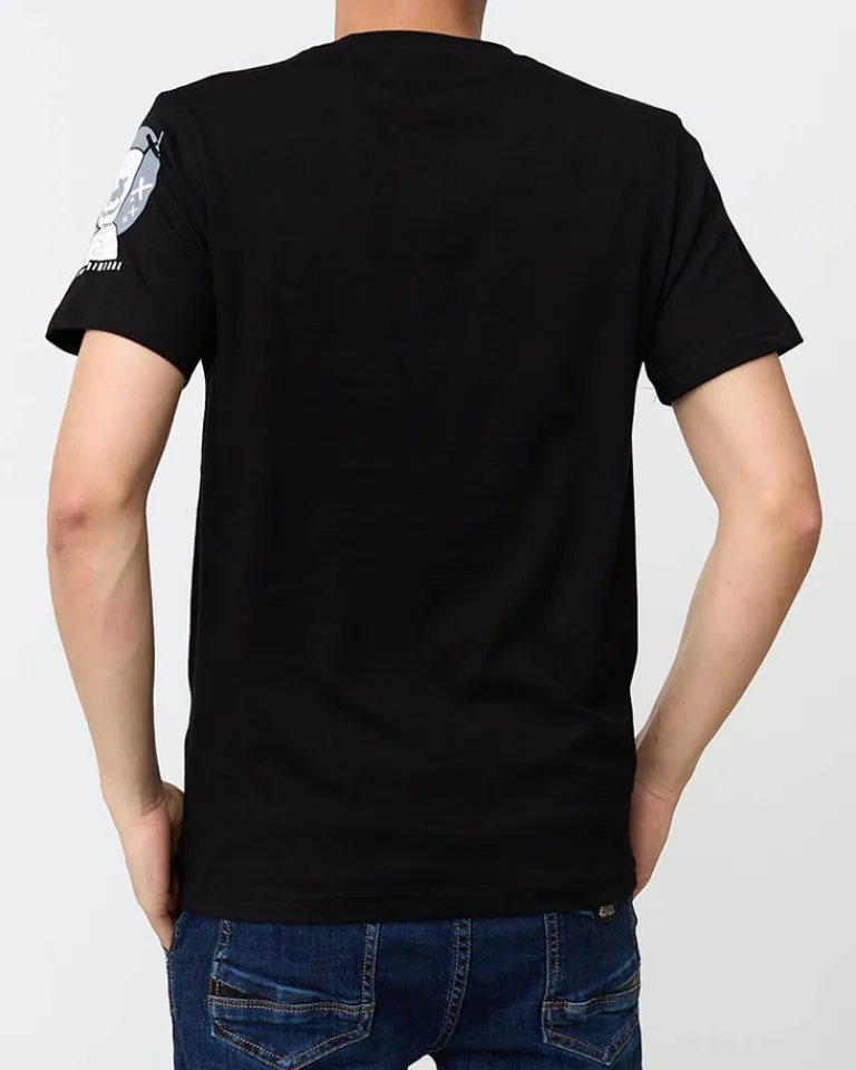 Outlet T-shirt męski z nadrukiem w kolorze m Bluzki