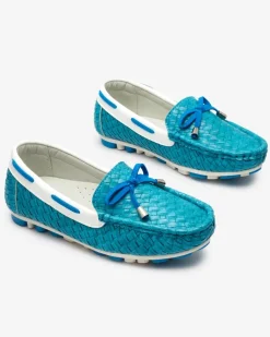 Outlet Turkusowe dziecięce mokasyny Dannad Dziewczęce