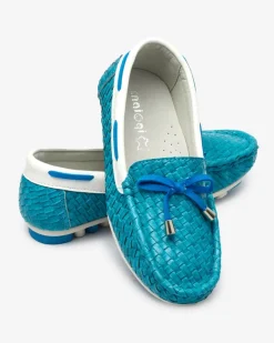 Outlet Turkusowe dziecięce mokasyny Dannad Dziewczęce