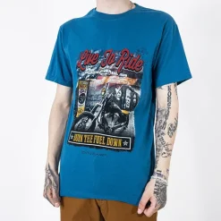 Online bawełniany męski t-shirt z kolorowym nadrukiem Bluzki