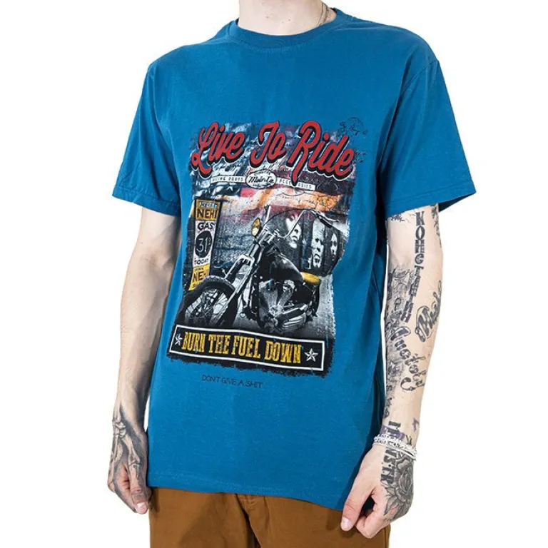 Online bawełniany męski t-shirt z kolorowym nadrukiem Bluzki