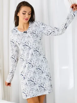 Best Wiskozowa nocna koszula damska z printem Piżamy