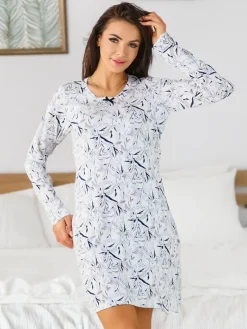 Best Wiskozowa nocna koszula damska z printem Piżamy