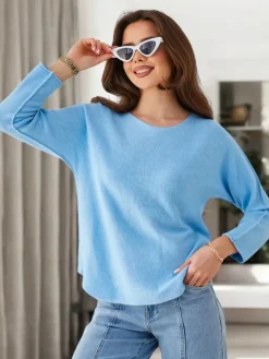 Wiskozowy cienki damski sweterek Swetry