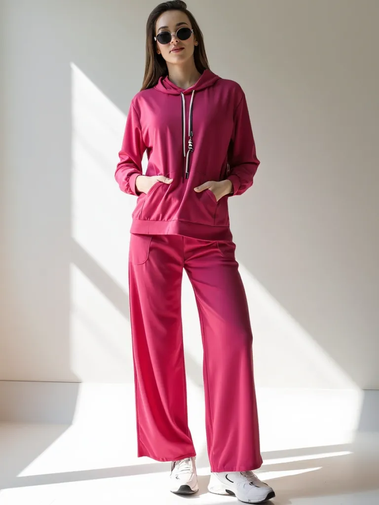 Wiskozowy damski komplet casualowy Damskie Komplety Damskie