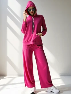 Wiskozowy damski komplet casualowy Damskie Komplety Damskie