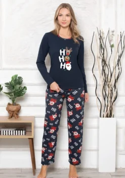 Best Świąteczna bawełniana piżama damska HO HO HO Piżamy