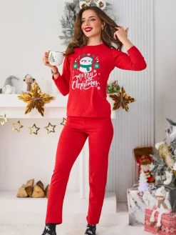 Clearance Świąteczna bawełniana piżama damska Piżamy