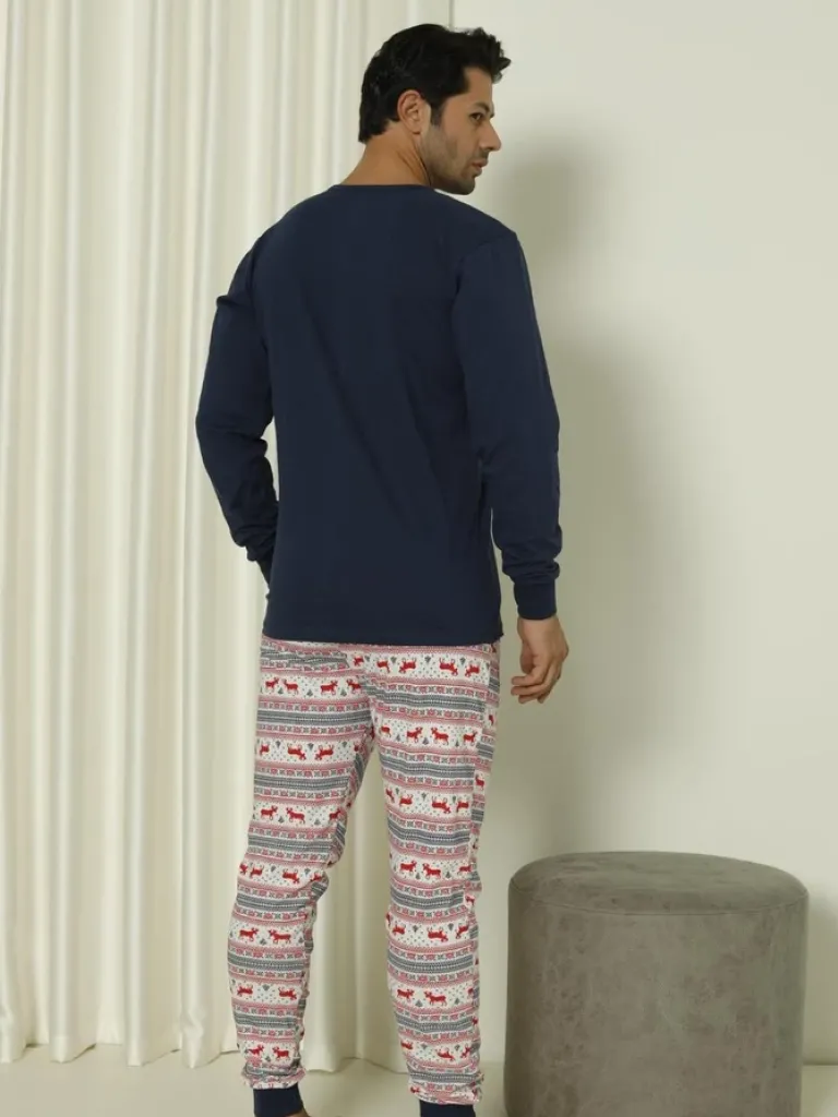 Outlet Świąteczna bawełniana męska piżama 2- częściowa Merry Christmas Piżamy