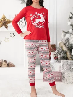 Discount Świąteczna dziecięca piżama z printem Bielizna|Piżamy