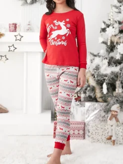 Discount Świąteczna dziecięca piżama z printem Bielizna|Piżamy