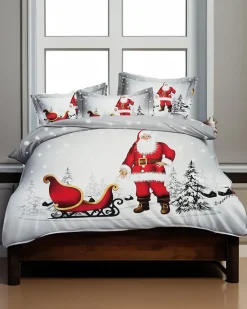 New Świąteczna pościel 140x200 komplet 4 CZĘŚCI 140 X 200 Cm