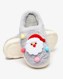 Świąteczne damskie kapcie w kolorze szarym Fertemse Kapcie