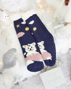 Świąteczne damskie zimowe skarpetki z zwężeniami Skarpetki