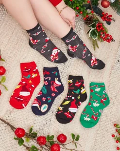 Sale Świąteczne długie skarpety damskie 5/pak Skarpetki