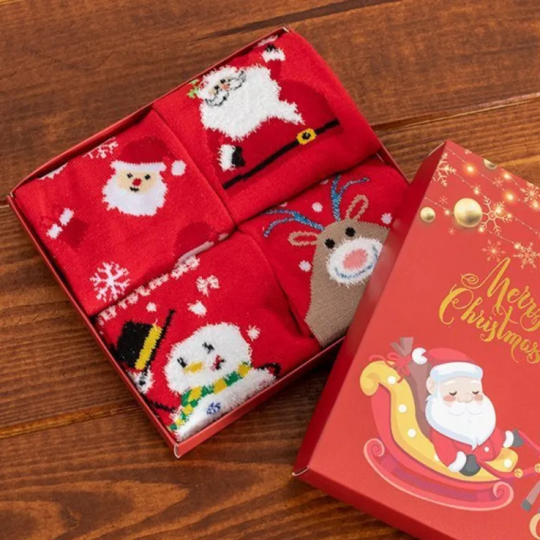 Clearance Świąteczne dziecięce skarpetki 4/pak Skarpetki