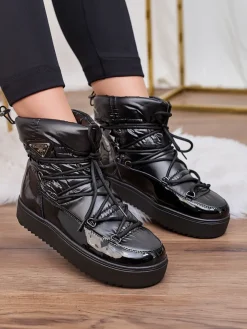 Clearance Wsuwane botki a'la śniegowce damskie w kolorze m Vevnose Śniegowce|Botki Z Delikatnym Ociepleniem