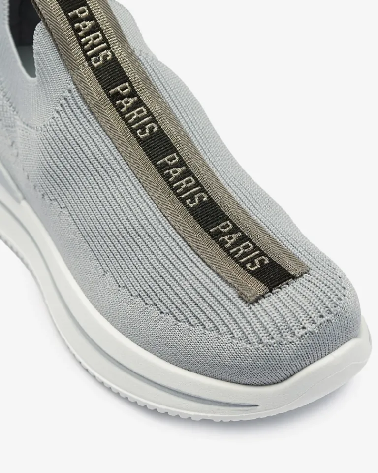 Wsuwane buty sportowe damskie z napisami w kolorze szarym Cerppa Damskie Bieganie, Ćwiczenia I Trening