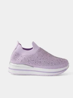 Wsuwane damskie buty sportowe z cyrkoniami Adeq Damskie Bieganie, Ćwiczenia I Trening