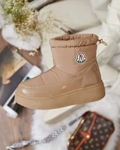 Clearance Wsuwane śniegowce damskie w m kolorze Ademra Śniegowce|Botki Z Grubym Ociepleniem