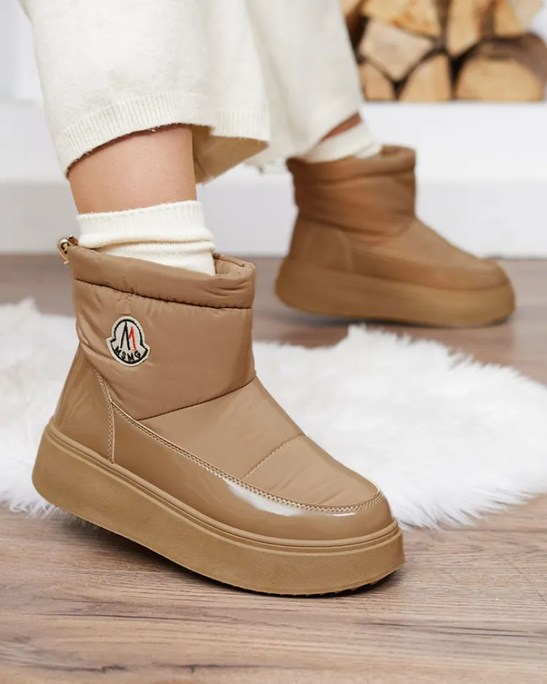 Clearance Wsuwane śniegowce damskie w m kolorze Ademra Śniegowce|Botki Z Grubym Ociepleniem