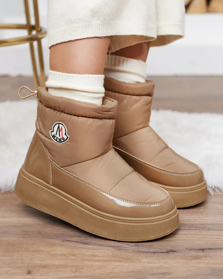 Clearance Wsuwane śniegowce damskie w m kolorze Ademra Śniegowce|Botki Z Grubym Ociepleniem
