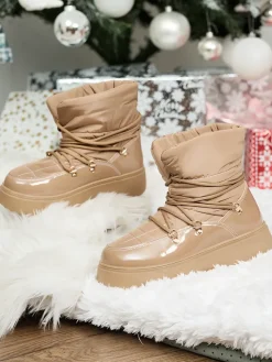 New Wsuwane śniegowce damskie w m kolorze Dabenda Śniegowce|Botki Z Grubym Ociepleniem