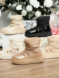 New Wsuwane śniegowce damskie w m kolorze Dabenda Śniegowce|Botki Z Grubym Ociepleniem