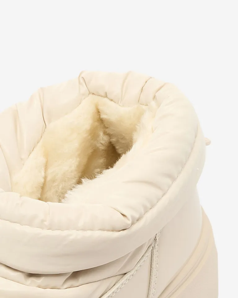 Clearance Wsuwane śniegowce damskie w kremowym kolorze Ademra Śniegowce|Botki Z Grubym Ociepleniem