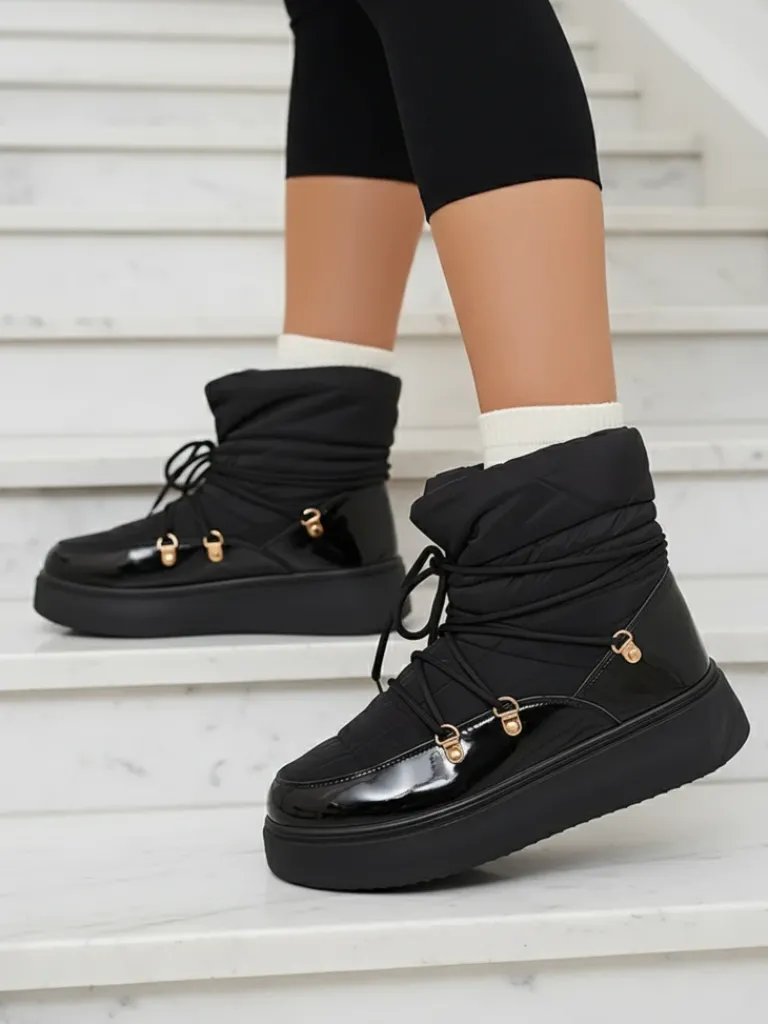 Outlet Wsuwane śniegowce damskie w m kolorze Dabenda Śniegowce|Botki Z Grubym Ociepleniem