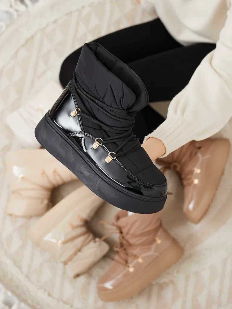 Outlet Wsuwane śniegowce damskie w m kolorze Dabenda Śniegowce|Botki Z Grubym Ociepleniem