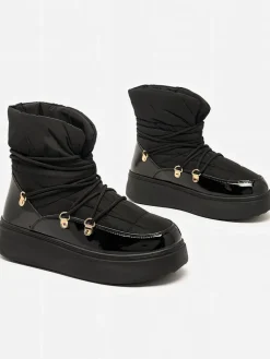 Outlet Wsuwane śniegowce damskie w m kolorze Dabenda Śniegowce|Botki Z Grubym Ociepleniem