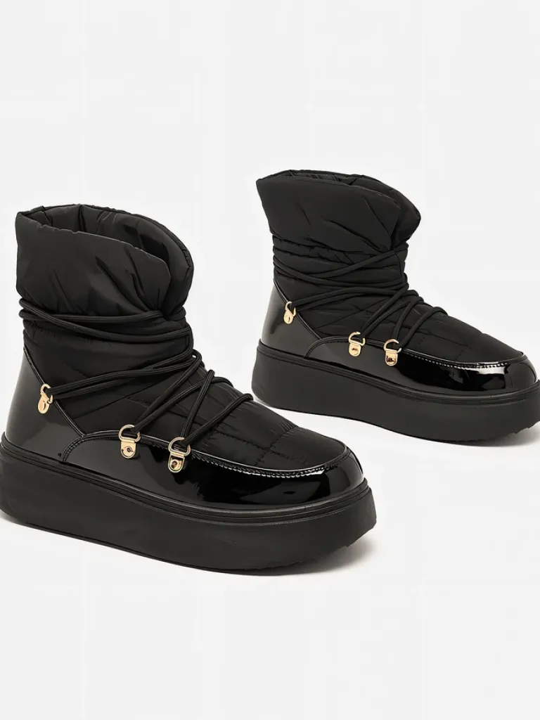 Outlet Wsuwane śniegowce damskie w m kolorze Dabenda Śniegowce|Botki Z Grubym Ociepleniem