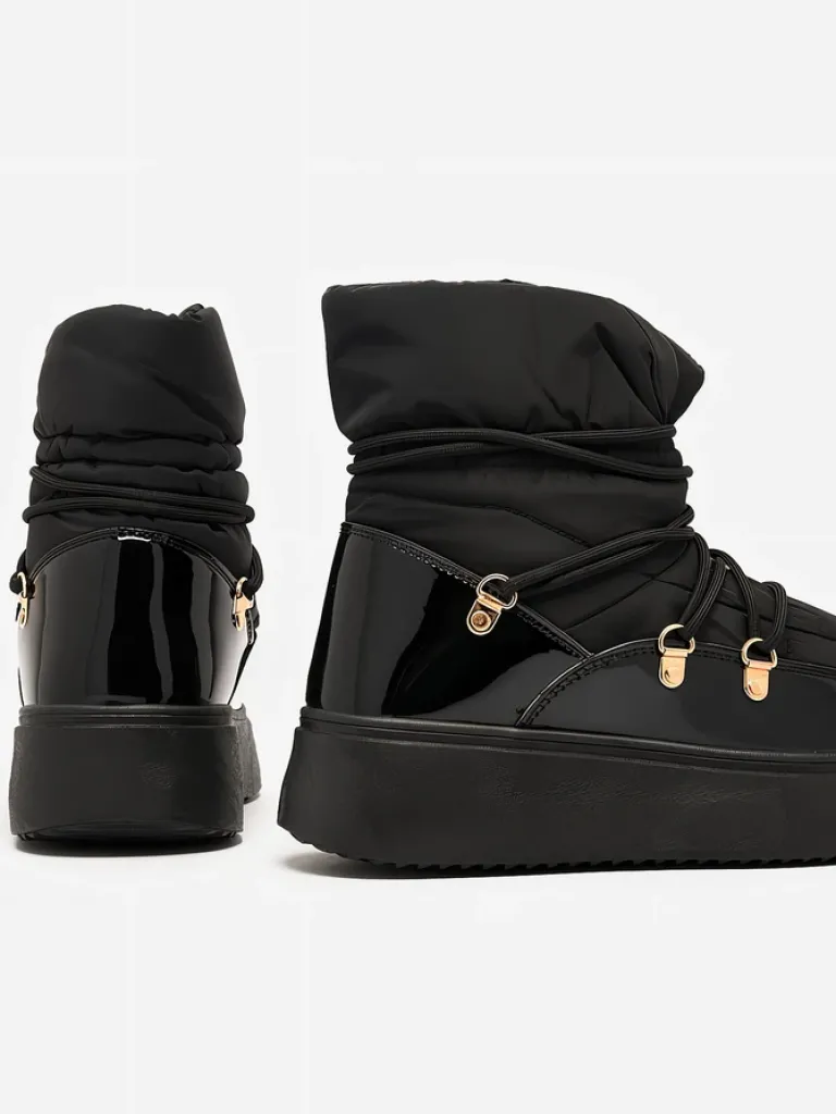 Outlet Wsuwane śniegowce damskie w m kolorze Dabenda Śniegowce|Botki Z Grubym Ociepleniem